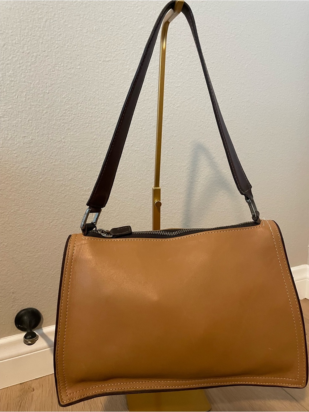 Vintage Coach 9144 Legacy Studio Flap Camel Brown Leather Shoulder Bag Y2K - Picture 4 of 13